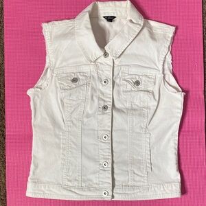 Guess Ivory Button-Up Vest